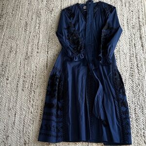 Elegant Navy Long Sleeve Dress